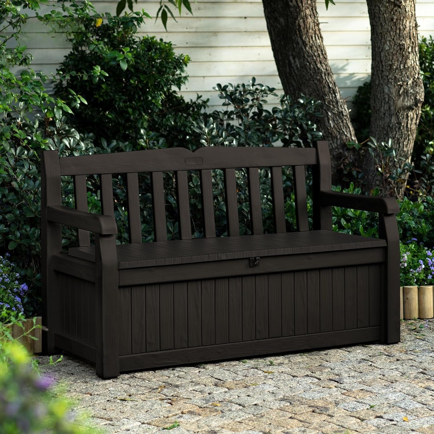 Solana Outdoor Storage Bench Brown