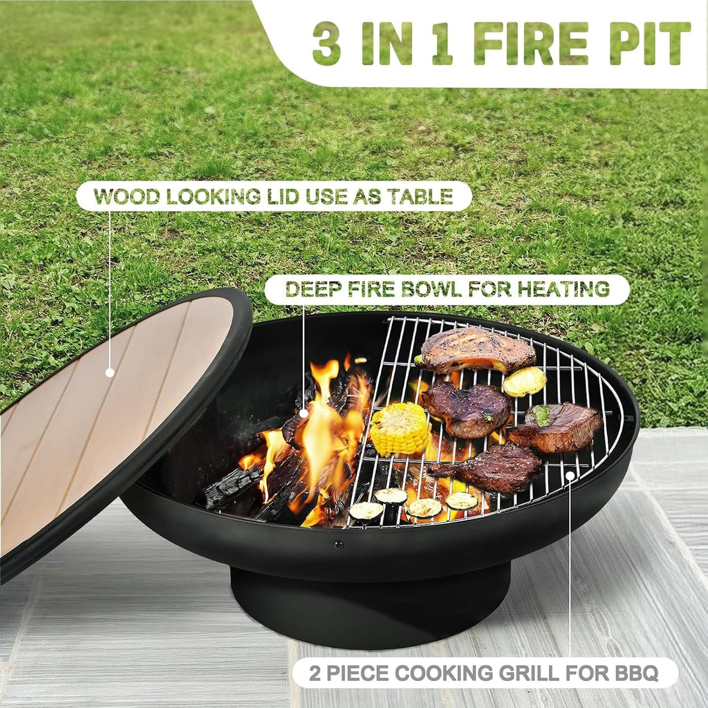 Wood Burning Fire Pit Table