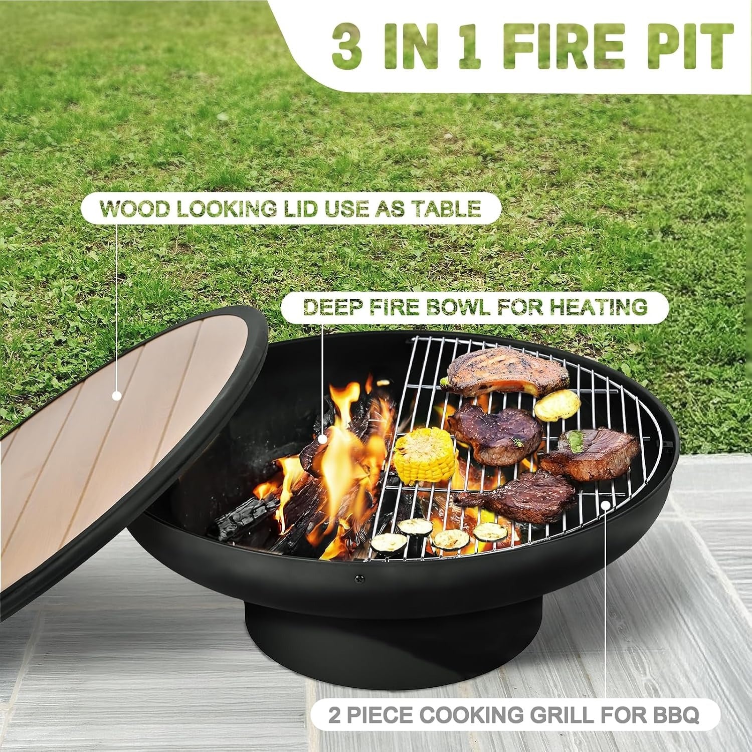 Wood Burning Fire Pit Table