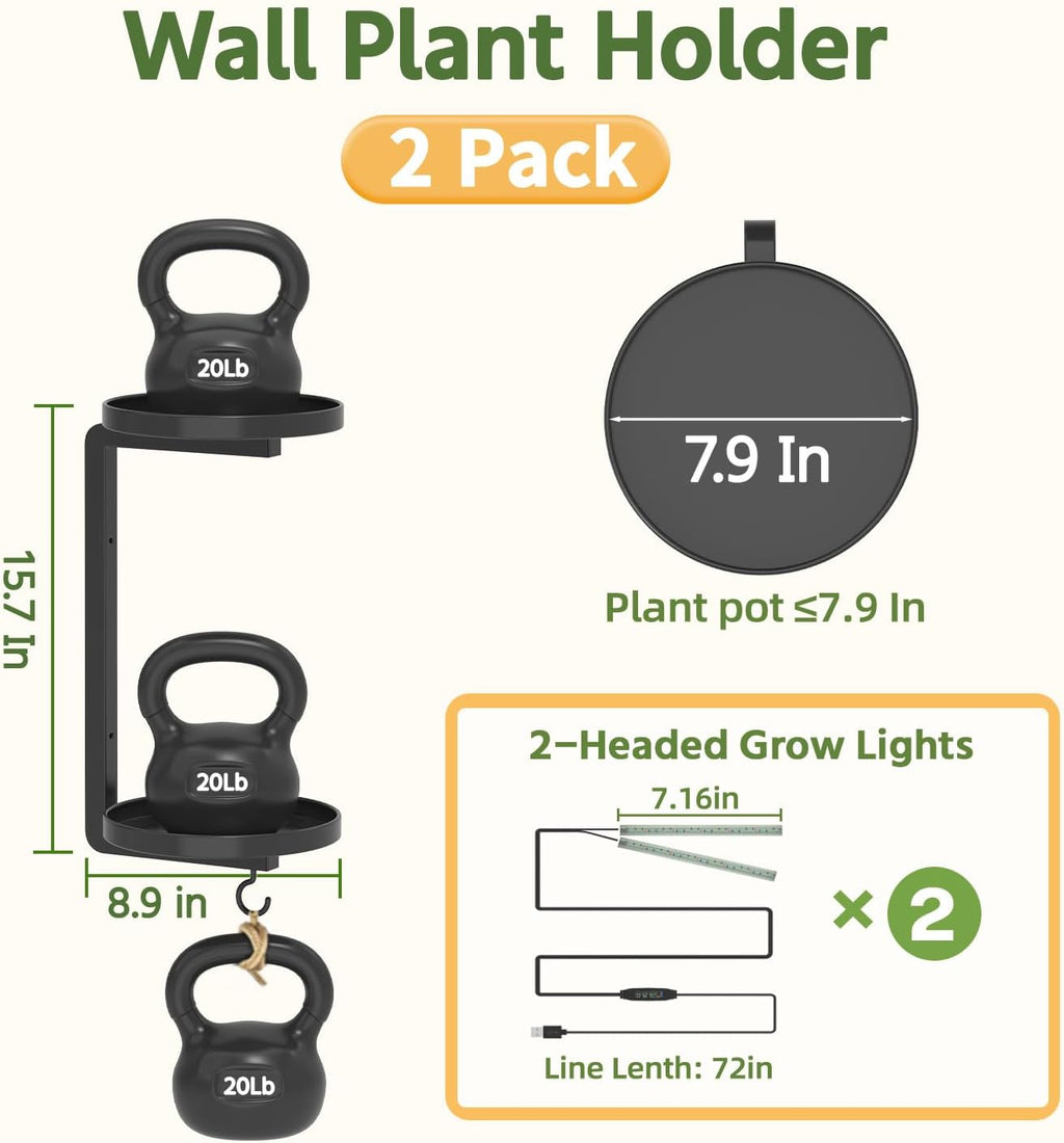 Metal Wall Plant Shelf Black