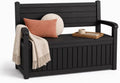 Resin Outdoor Storage Bench Black