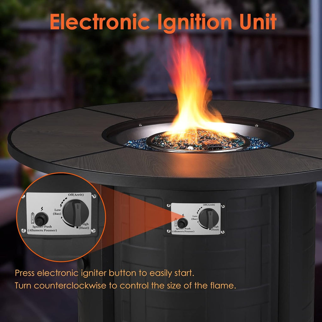 Round Propane Fire Pit Table