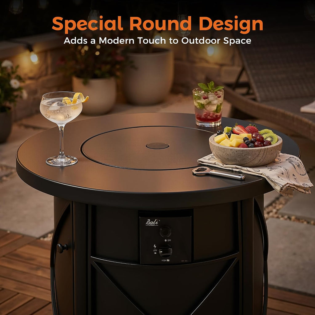 Round Propane Fire Pit Table