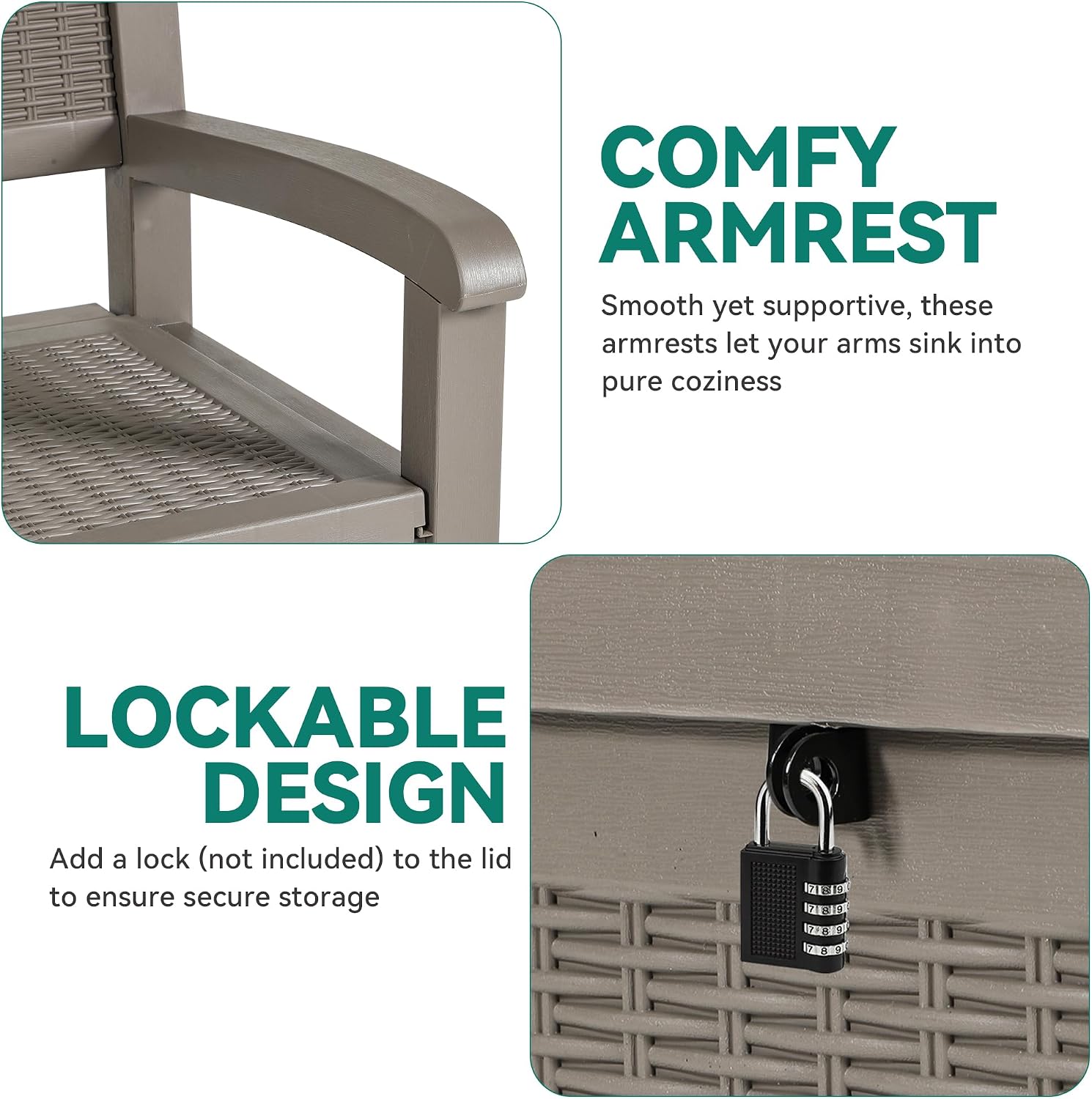 Outdoor Storage Bench Light Brown