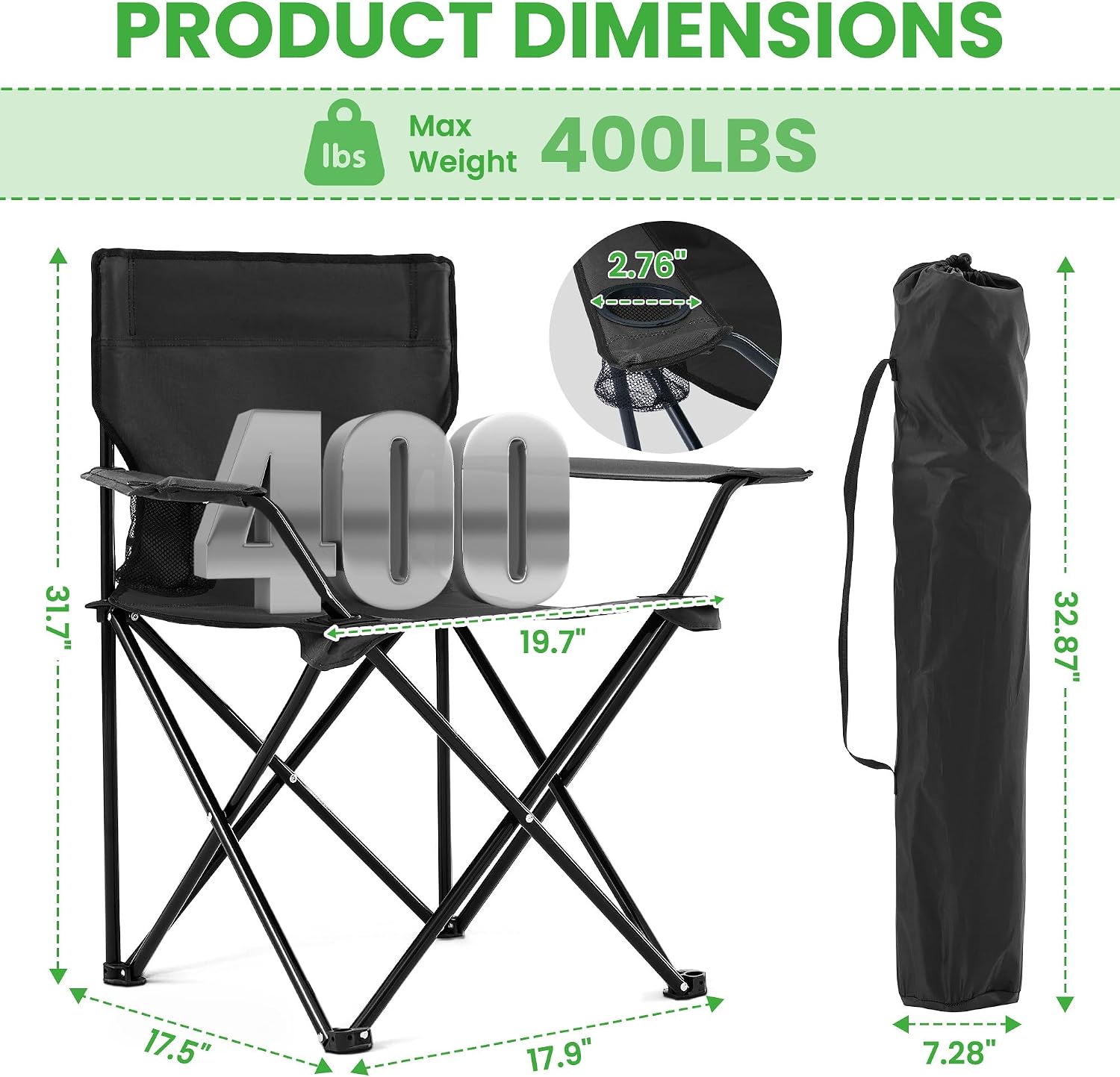 Folding Camping Chair Black