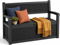 Resin Outdoor Storage Bench Black