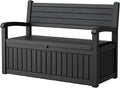 Resin Outdoor Storage Bench Black