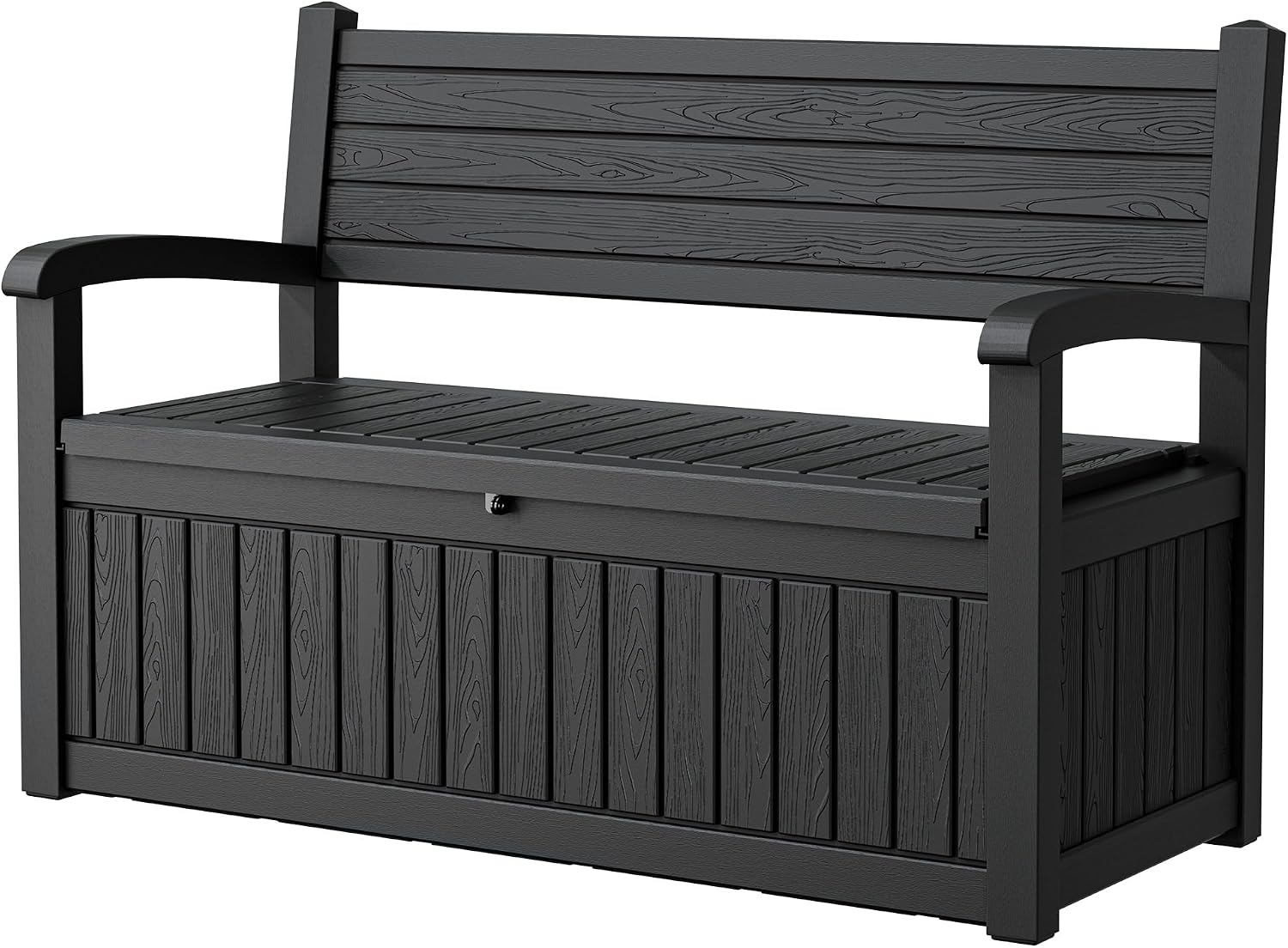 Resin Outdoor Storage Bench Black