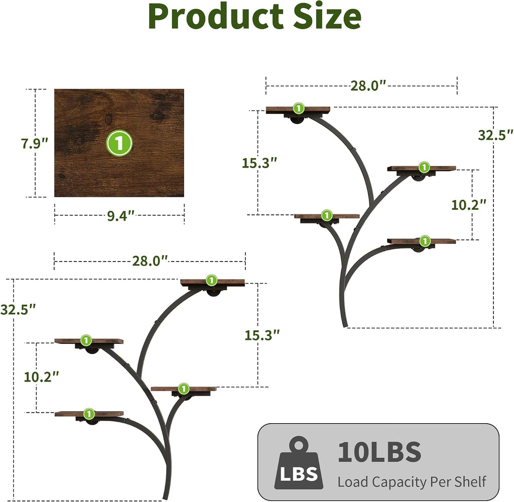 Metal Wood Wall Plant Holder