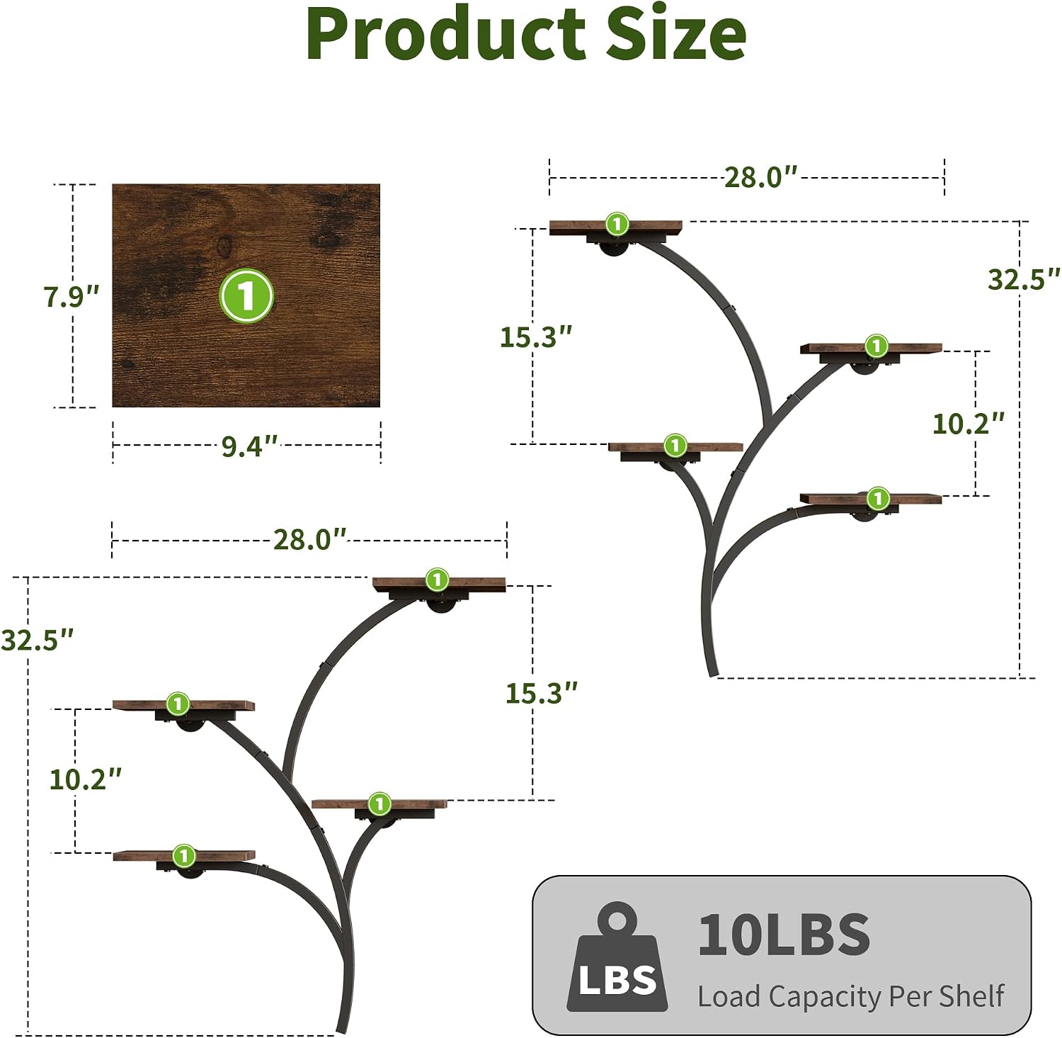 Metal Wood Wall Plant Holder