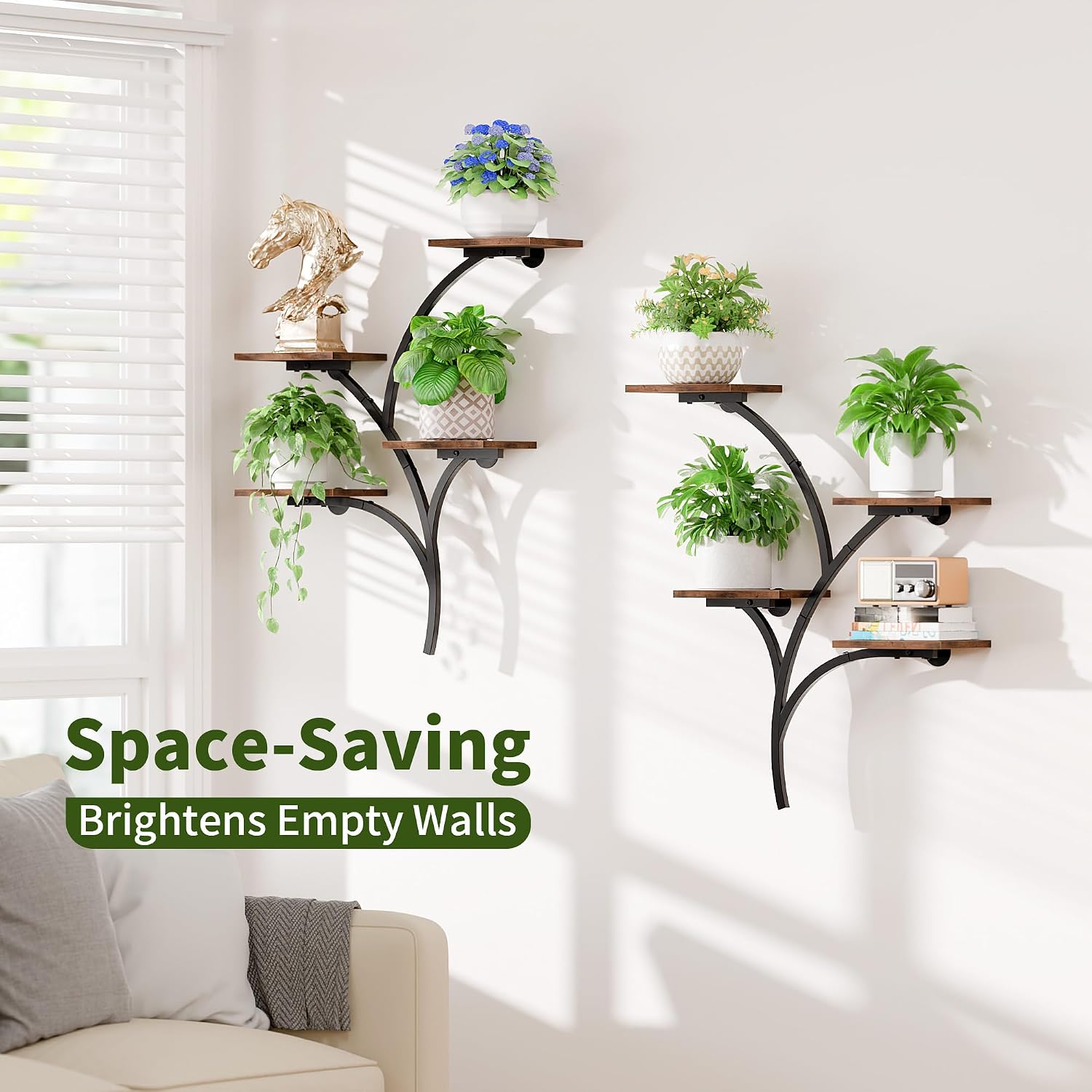 Metal Wood Wall Plant Holder