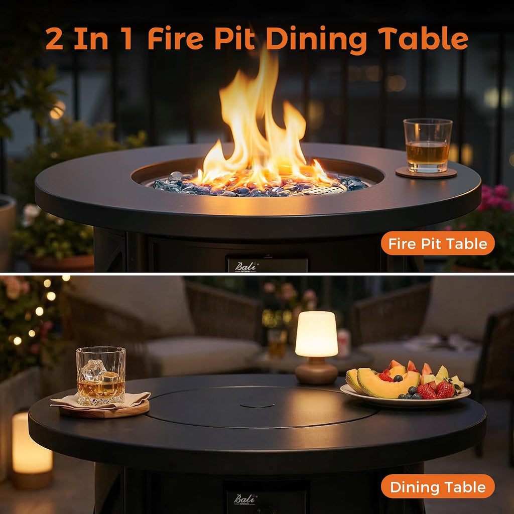 Round Propane Fire Pit Table
