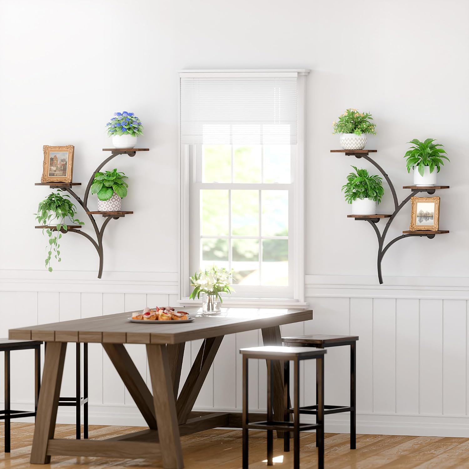 Metal Wood Wall Plant Holder