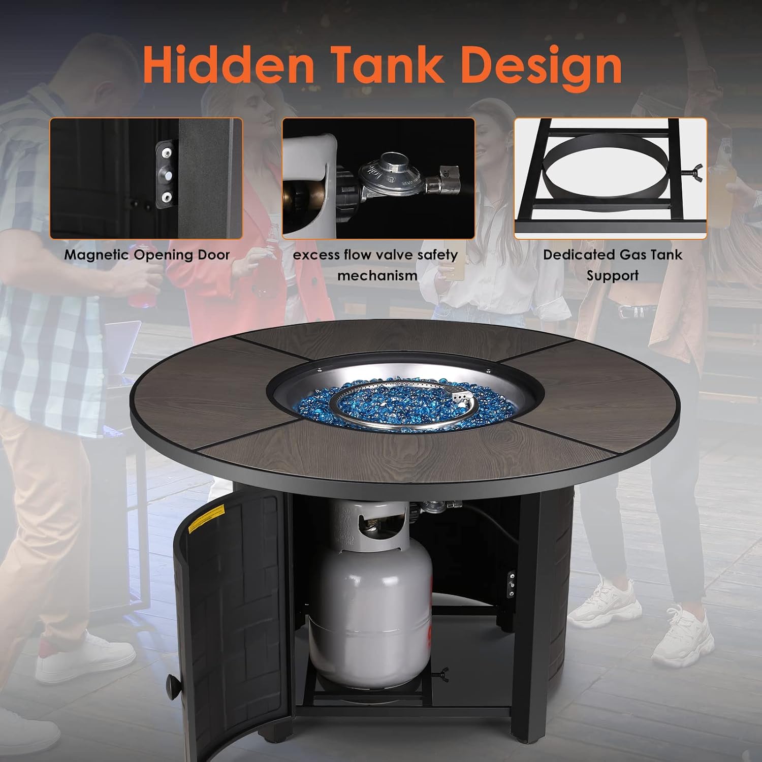 Round Propane Fire Pit Table