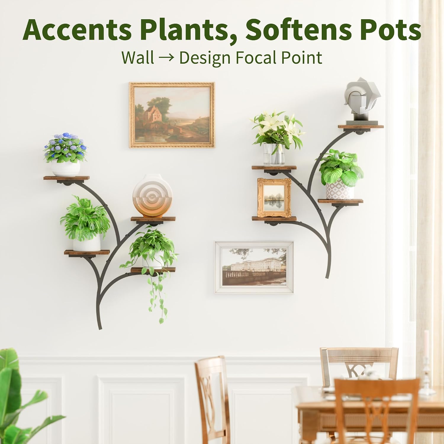 Metal Wood Wall Plant Holder