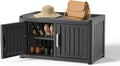Resin Storage Shoe Bench Black