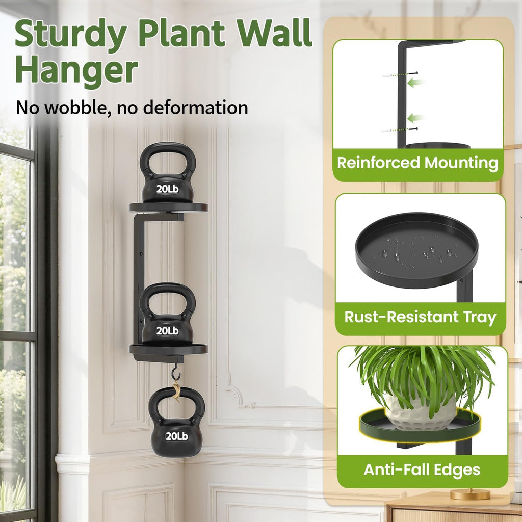 Metal Wall Plant Shelf Black