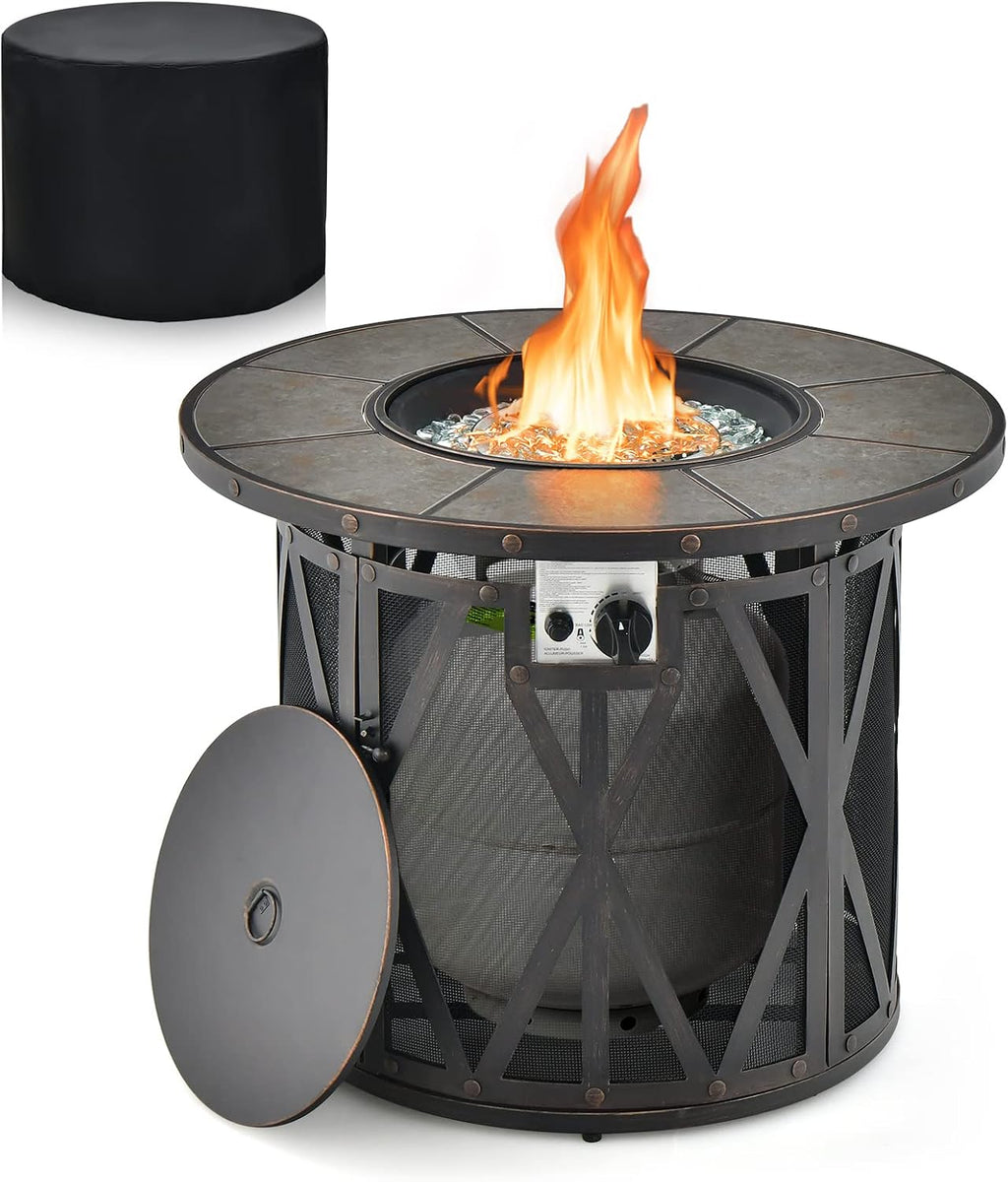 Round Propane Fire Pit Table