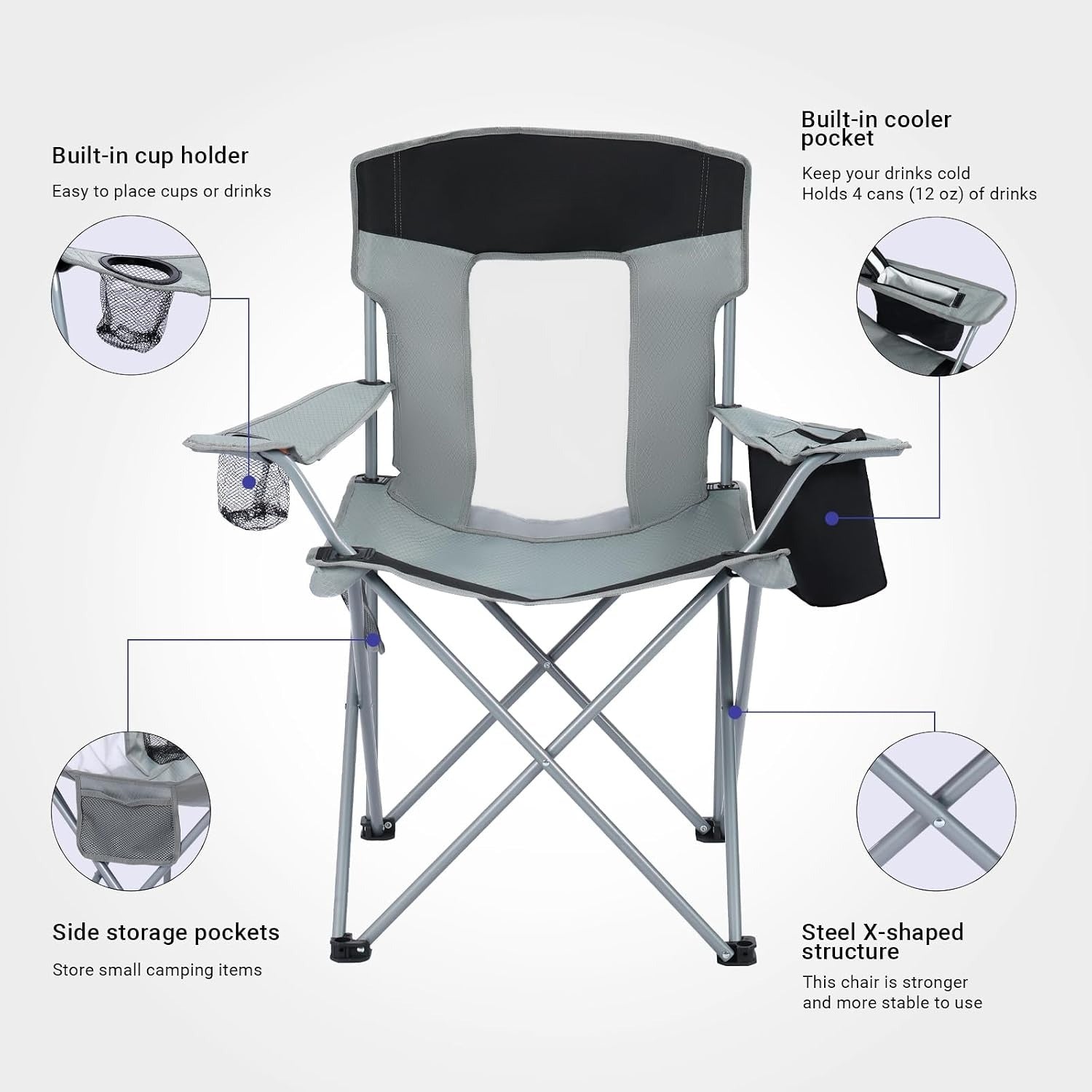 Folding Camping Chair Gray