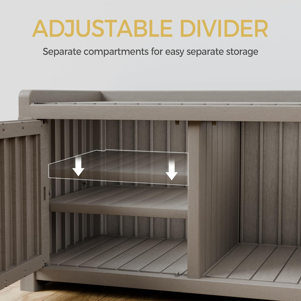 Waterproof Resin Storage Shoe Bench Grey
