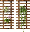 Vertical Wooden Wall Planter Natural Wood