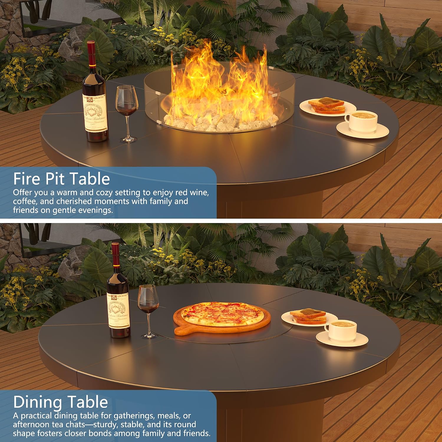 Round Propane Fire Pit Table