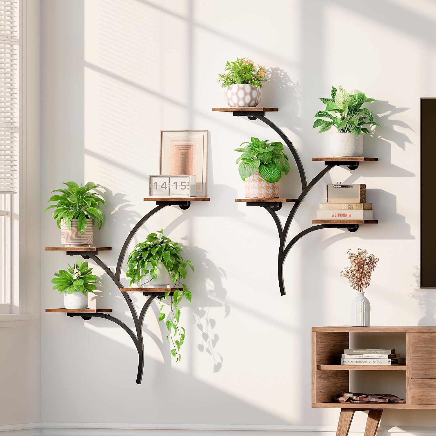 Metal Wood Wall Plant Holder