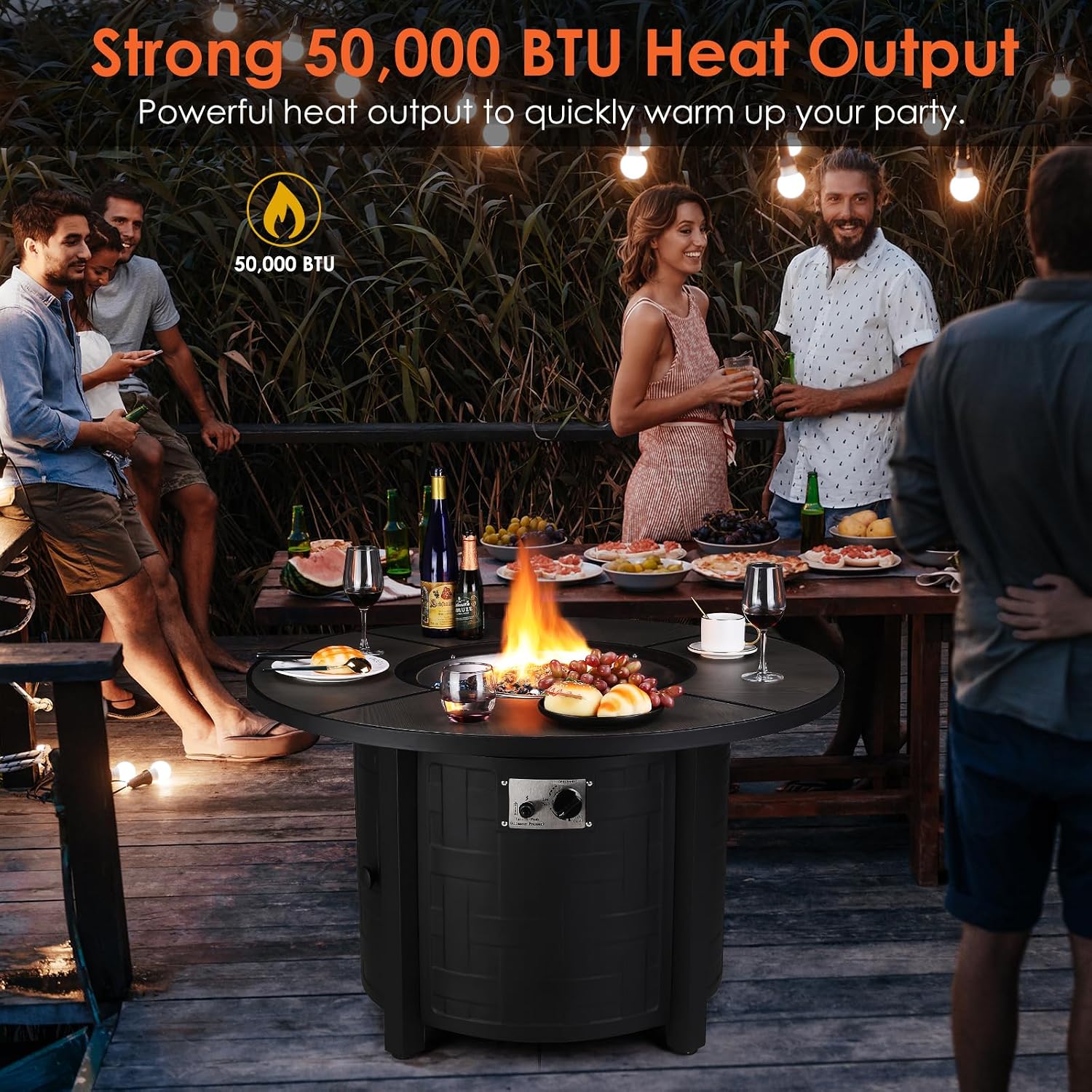 Round Propane Fire Pit Table