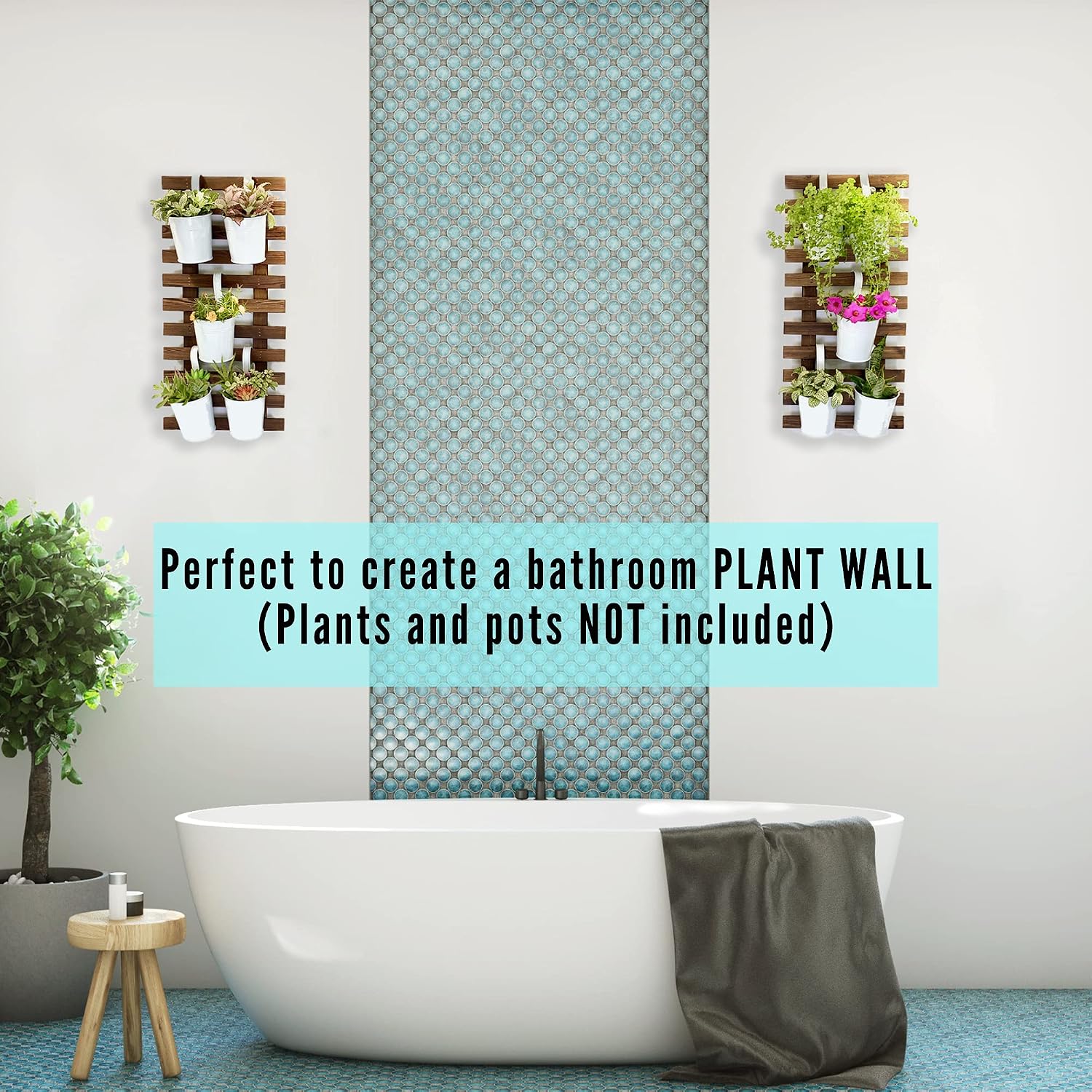 Wooden Plant Holder Black