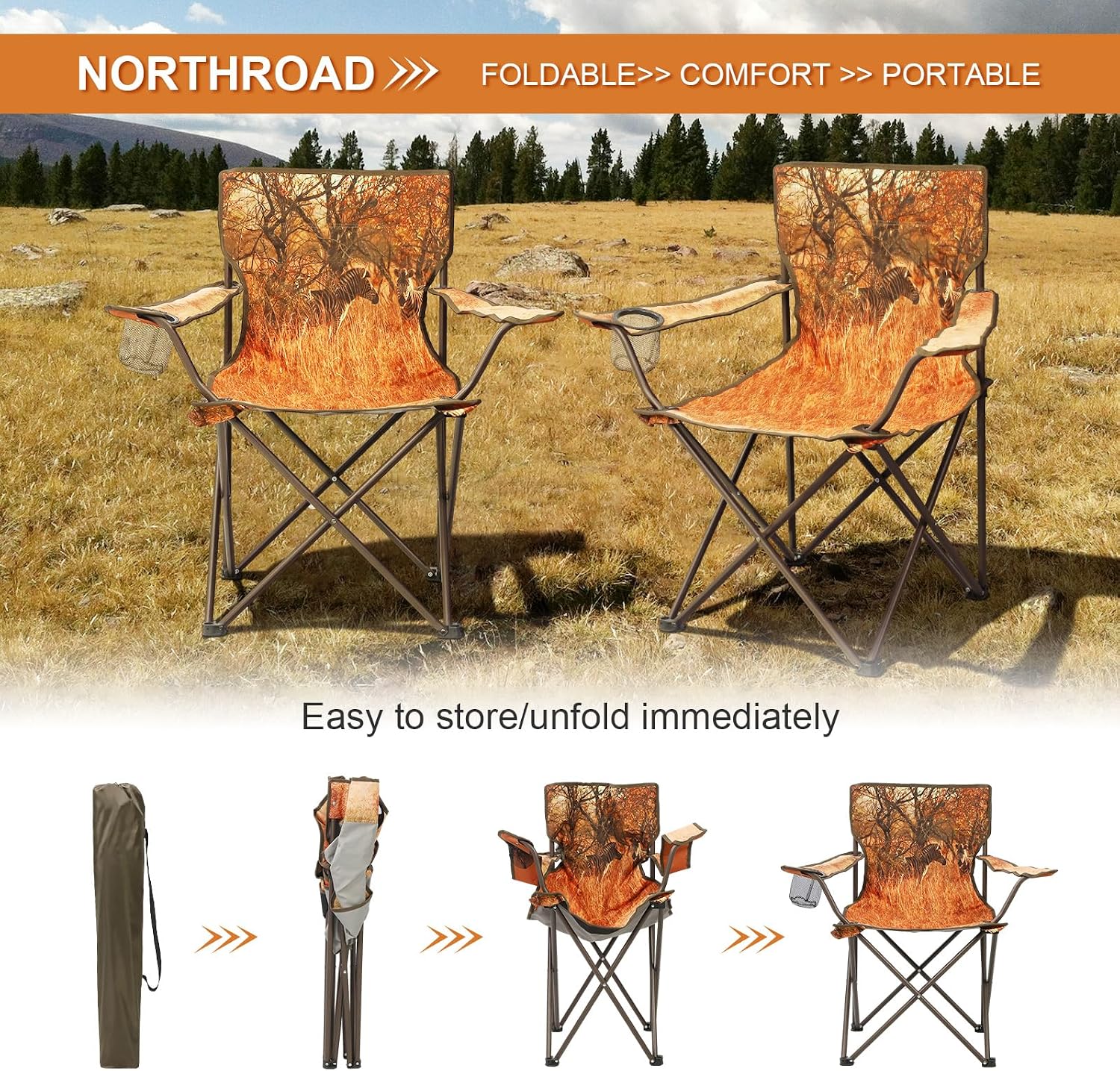 Folding Camping Chair Zebra