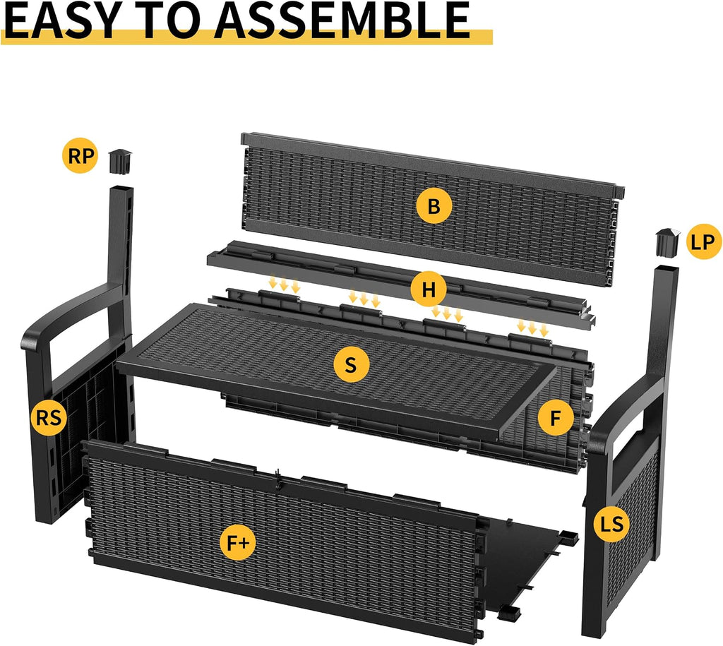 Outdoor Storage Bench Black