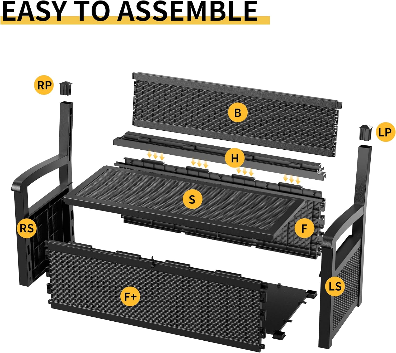 Outdoor Storage Bench Black