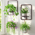 Metal Wall Plant Stand Brown