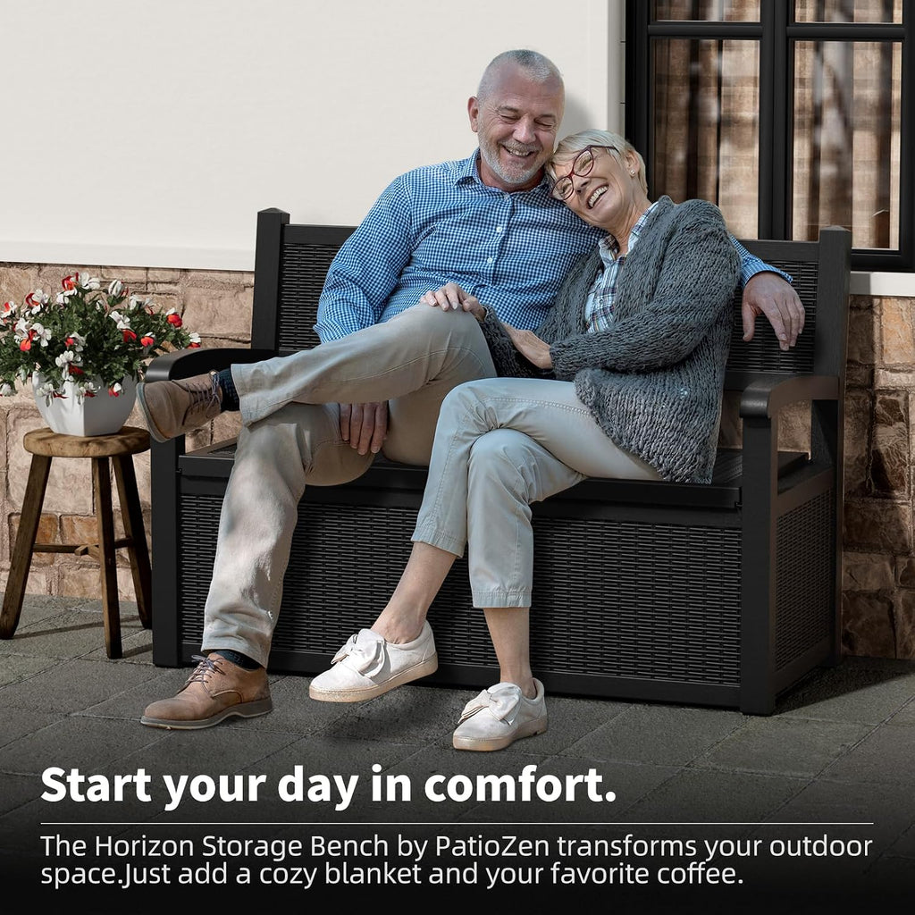 Outdoor Storage Bench Black