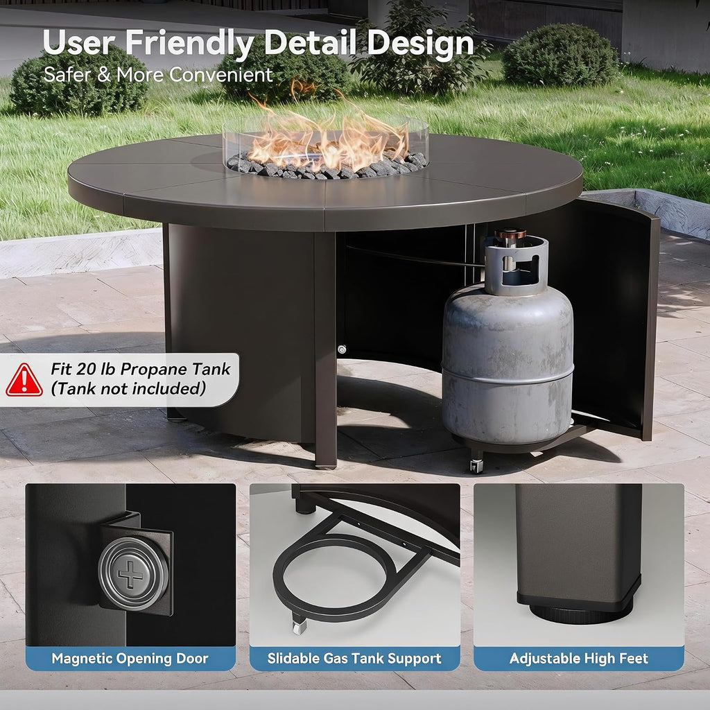 Round Propane Fire Pit Table