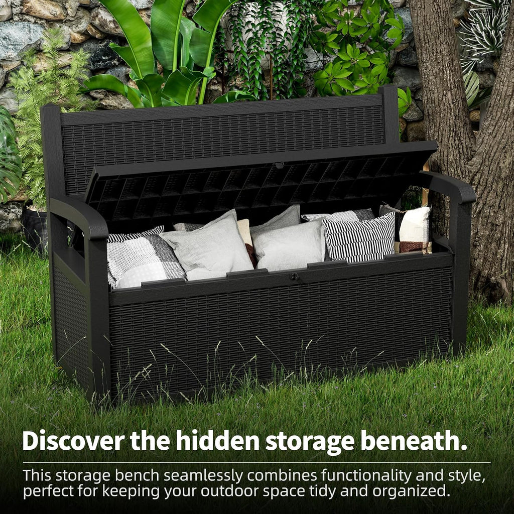 Outdoor Storage Bench Black