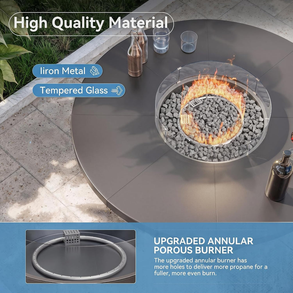 Round Propane Fire Pit Table