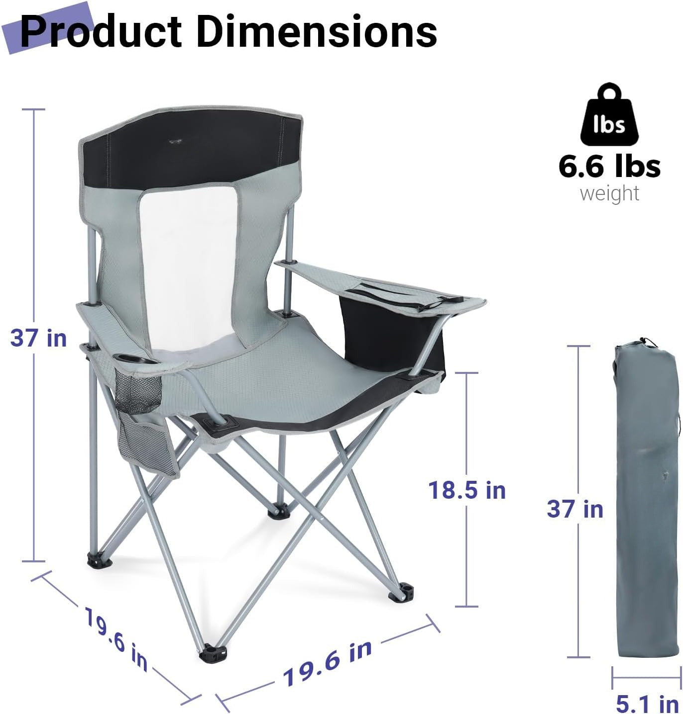 Folding Camping Chair Gray