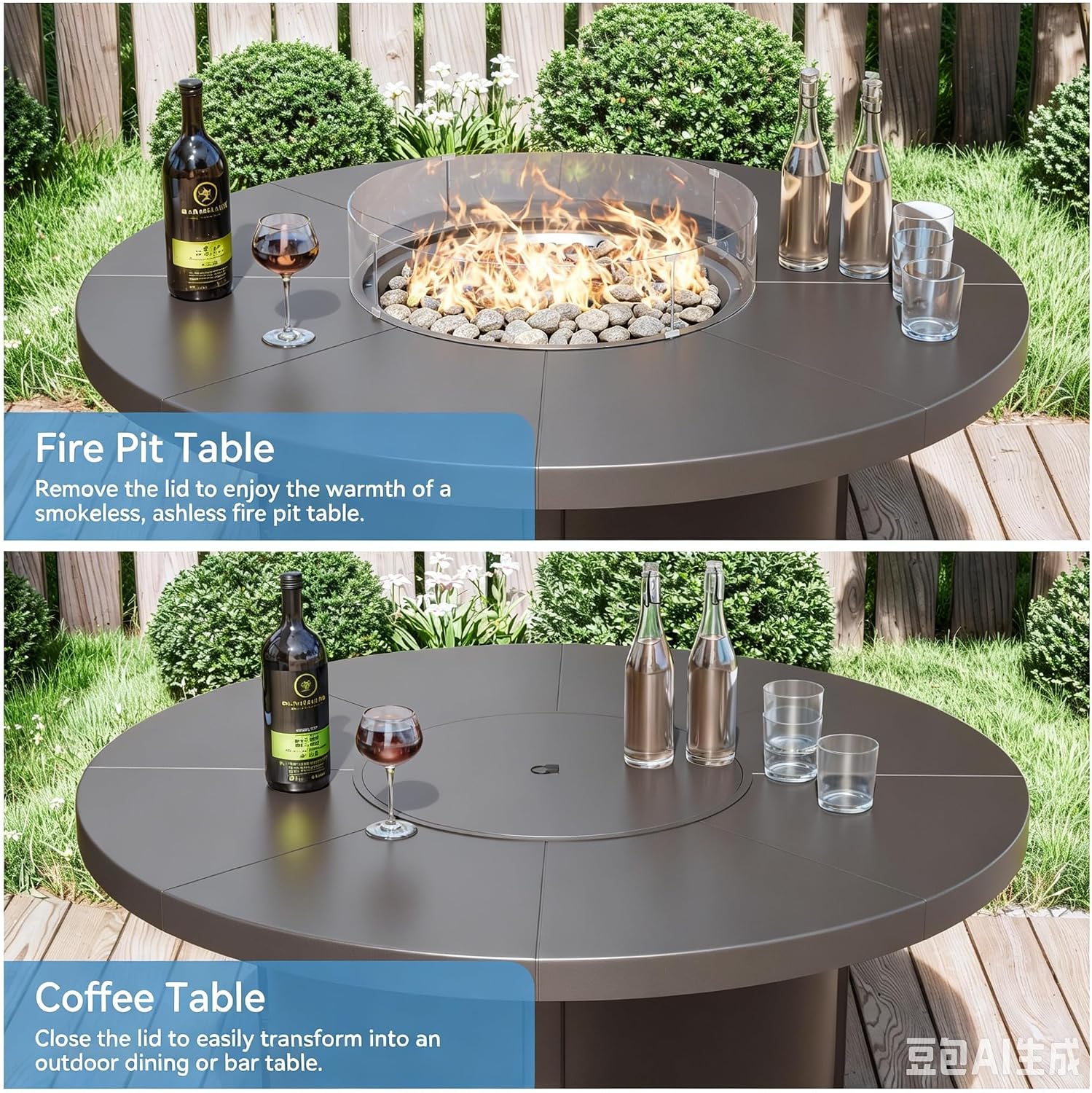 Round Propane Fire Pit Table